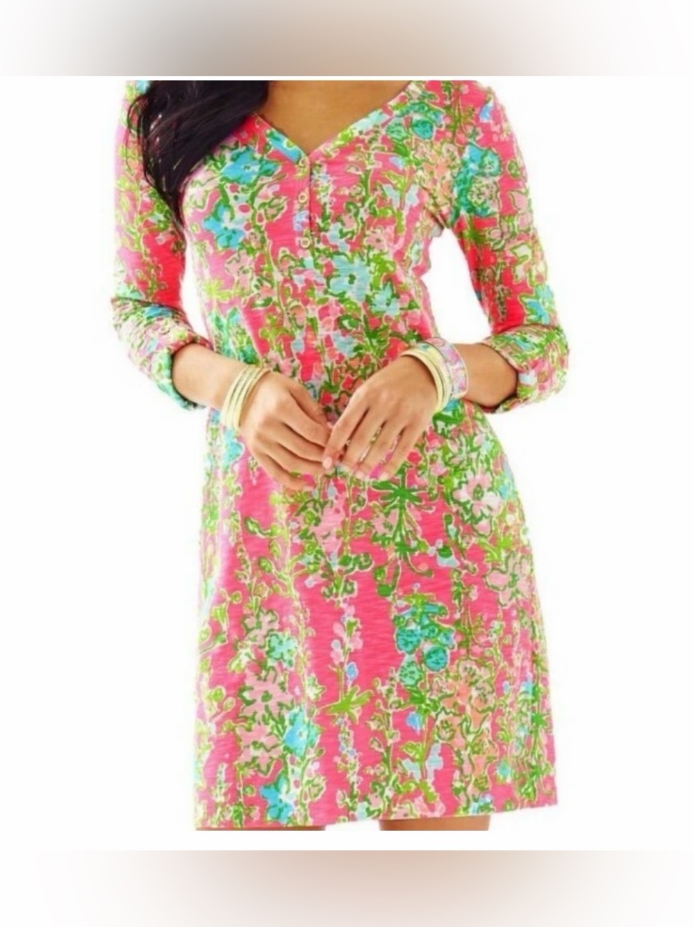 Lilly Pulitzer Womens Small Flamingo Pink Southern Charm Palmetto Dress